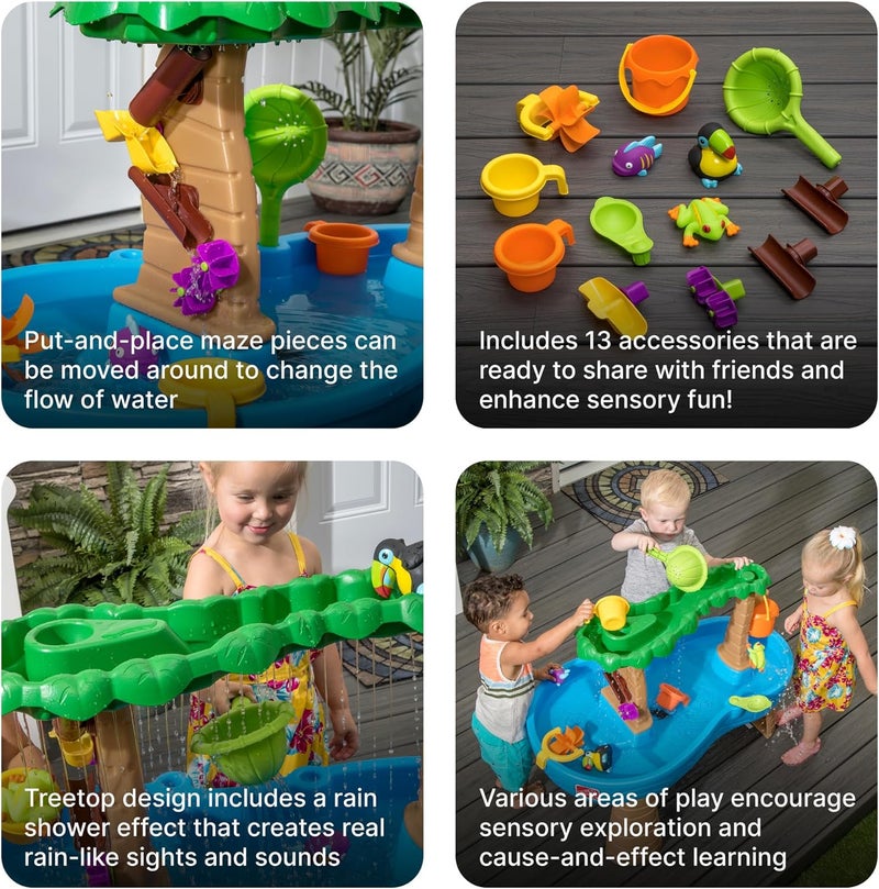 Step2 Tropical Rainforest Water Table, Kids Water and Sand Activity Sensory Playset, Summer Outdoor Toys, 13 Piece Water Toy Accessories, For Toddlers 1.5+ Years Old, Blue & Brown - Image 4